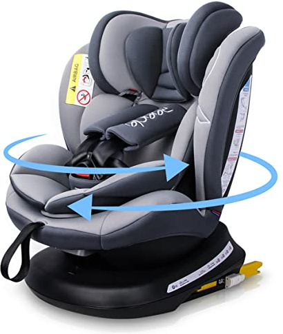 Reecle 360 Swivel Baby Car Seat with ISOFIX, Approx. 0-12 Years (0-36 kg)
