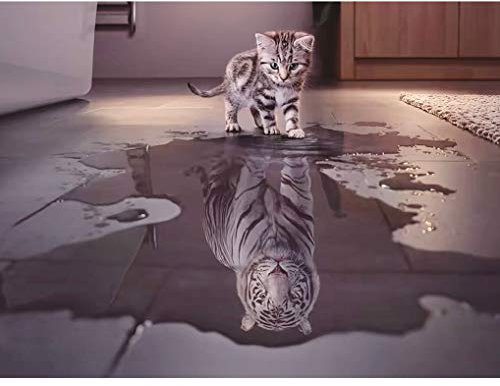GuDoQi Puzzle 1000 Teile Puzzle für Erwachsene und Kinder ab 14 Jahren Puzzle Katze im Tiger für Wohnkultur