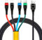 SDBAUX Multi 4 in 1 Charging Cable, [ 3A/1.2M ] Universal Braided USB Fast Charger Cord, with 2*iP/USB Type C/Micro USB Connectors, for iOS Phone, Samsung Galaxy, LG, Moto, Huawei, Sony, Xiaomi, PS4