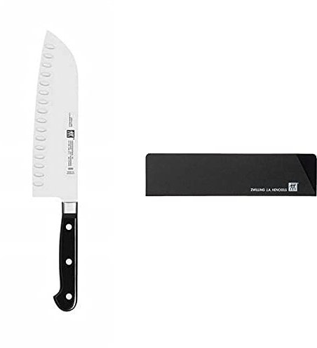 ZWILLING Professional S Coltello Santoku Alveolato, Nero, 18 Cm & Fodero, Plastica, Nero, 20 X 5 Cm