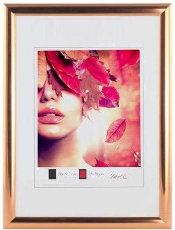 IDEAL TREND Moderner Bilderrahmen mit echtem Glas für wertvolle Erinnerungen Bilder Foto Rahmen mit abgerundetem Profil: Farbe: Rose Gold | Format: 30x45
