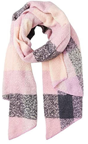 PIECES Pcpyron Checked Long Scarf Noos BC Bufanda, Rosa Morada, Talla única para Mujer