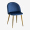 SKLUM Chaise de Salle à Manger en Velours Kana Doré Bleu