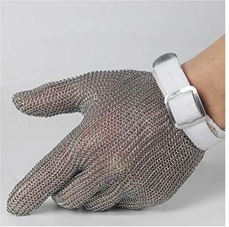 XTTY Schnittfeste Handschuhe Metallschneideständige Handschuhe, Anti-Säge Schlachtmaschinen Anti-Schneideschutzhandschuhe, for Linke Und Rechte Hände (Size : M/A Pack of one)