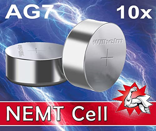 10 x Wilhelm AG7 LR57 1,5V Batterie Knopfzelle Knopfbatterie Alkaline 11,5 x 2,1mm LR926 399