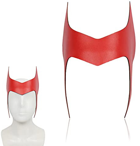 AENEY Wanda Maximoff Headpiece, PU-Leder Scarlet Witch Headpiece Crown Halloween Cosplay Party Maskerade Maske Kostüm Requisiten (Scarlet Witch Crown, B)