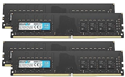 BRAINZAP Memoria RAM da 16 GB (4 X 4 GB) DDR4 DIMM PC4-2666 V 1Rx8 2666 MHz 1.2 V CL19 Computer PC