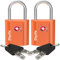 Diyife TSA Gepäckschlösser, [2 Stück 4 Schlüssel] Schlüsselschloss Sicherheitsschloss Reiseschloss für Reisekoffer Koffer Gepäcktasche Etui etc. (Orange)