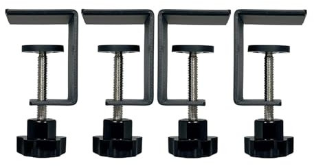 JSFURN Heavy Duty Metal C-Clamps for Woodworking, Table Saw Fence Clamps with Protective Pad, 4 Pack for Fixed Acrylic Sheets, Glass, Wood