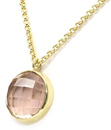 Self-Love Gemstone Rose Quartz Gold Bezel Set Extra Long Pendant Necklace - Ideal Gift for Her