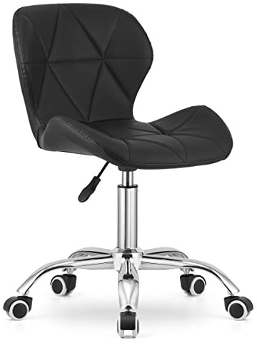 Home Collective Drehstuhl Bürostuhl Schreibtischstuhl Polster aus Kunstleder schwarz | höhenverstellbar mit ergonomischer Sitzfläche
