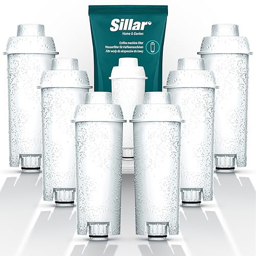 Sillar Pack de 6x Filtro de Agua para Cafetera Delonghi DLSC002, SER3017 & 5513292811 - Compatible con las series ECAM, ESAM, ETAM | Cartuchosde Carbón Activado Se adapta a Dinamica, PimaDonna