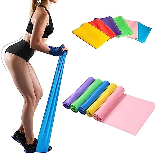 Yoga Bänder 3er-Set, Fitnessbänder, Gymnastikband Ideal für Yoga, Pilates, Krafttraining, Physiotherapie 1,5m Lang, Widerstandsbänder für Männer Frauen (3)