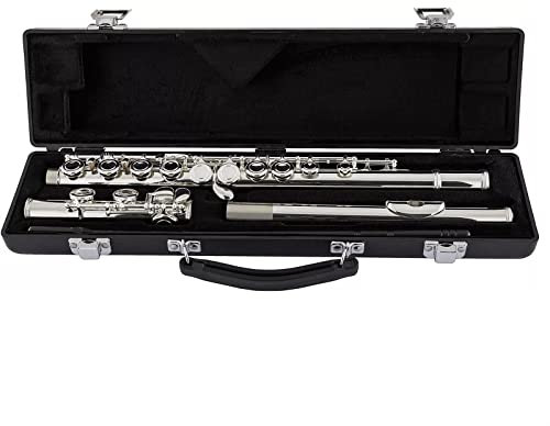 Flöteninstrument Closed-Hole Student Flute Offset G C-Fuß Versilberte 16-Tasten-Flöte Mit Etui Professionelles Querflöten