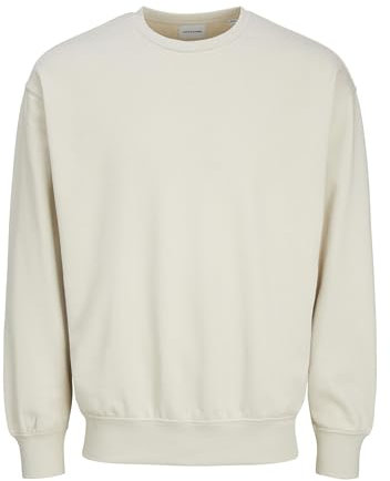 JACK & JONES Herren JJECHARGE Sweat Crew Neck NOOS Sweatshirt, Moonbeam,XS
