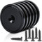 Neodym Magnete Extra Stark, 32mm 45KG Kraft Scheiben Magnete mit Kapsel, Magnete Stark Topfmagnet mit Loch, Schwarz Senkkopf-Topfmagnet mit Schrauben und Stahlkissen für Küchen, 6Stück