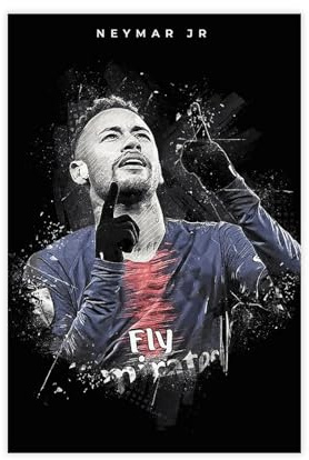 GeDiz Superstar Athlete Neymar Jr Fußball Sport Poster (8) Leinwand Poster Wandkunst Dekor Druck Bild Gemälde für Wohnzimmer Schlafzimmer Dekoration ungerahmt 20 x 30 cm
