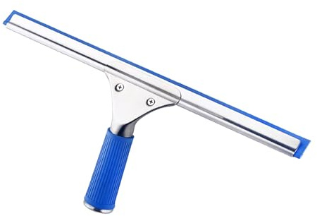 Professioneller Fensterabzieher, Glaswischer Gummilippe 0.6mm, Abzieher Dusche Extra Breiter 40 cm, Doppelter Reinigungskraft für Glas-Reinigung Wasserschaum Fliesen Badezimmer Spiegel Boden