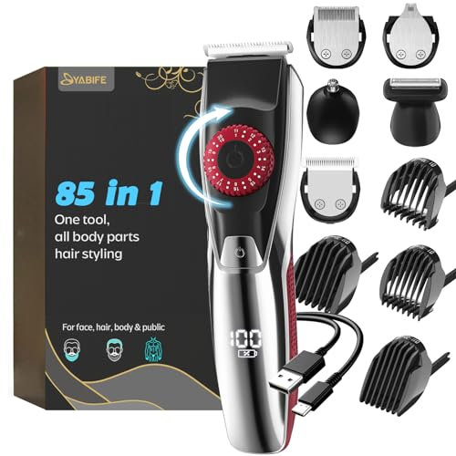 Bart- & Schnurrbart-Trimmer mit 3 Aufsätzen – 40 präzise Längeneinstellungen, wasserdicht, 240 Min. Akkulaufzeit – für Männer & Frauen (Ohr Brust)