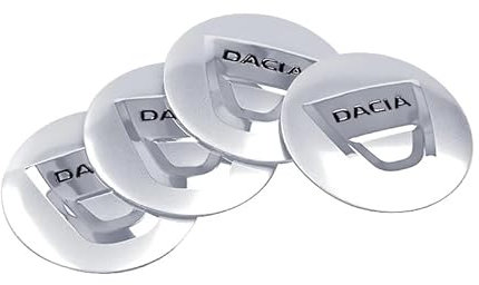 4 Stück Radkappen Aufkleber für Dacia Duster Logan Sandero Lodgy,Rad-Aufkleber Radnabenabdeckung Reifen Felgendeckel Aufkleber Abzeichen Sticker Zubehör,Silver