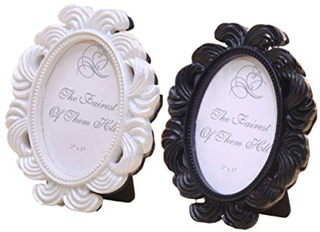 ORFOFE 2stücke Ovaler Bilderrahmen Teiliges Kreative Fotohalter Für Heimdekoration Für Schlafzimmer Und Weiß Und Schwarz