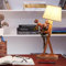 ELINKUME LED Tischlampe für Kinder Schlafzimmer Lesen mit Leinen Lampenschirm,Holz Swing Arm LED Schreibtischlampe für Home Decoration,Studie und Arbeitsbeleuchtung,Kreative Geschenke