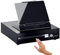 POS VALLEY Kassenschublade Push - Druckknopf Öffnung, mit 5 Münzfach und 4 Scheinfächer (euro), Abschließbar - Kassenlade, Geldschublade, Kassen Schublade - 33x37x9 cm (Schwarz + Tablet-Ständer)