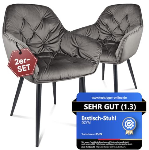 DCYM® 150 Kg Esszimmerstühle 2er Set Esszimmer Armelehnestuhl Samt Küchen Stuhl Chairs for Dining Table Sandalye Stühle Esszimmer Küchenstühle.