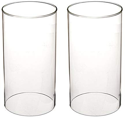 2 Stück Glaszylinder Ohne Boden für Kerzen Glas Kerzenhalter Ersatz Zylinder Teelichthalter Kerzenständer Ohne Boden Glaszylinder Windlichtgläser Transparenter Kerzenhalter 8,5 x 20,3 cm