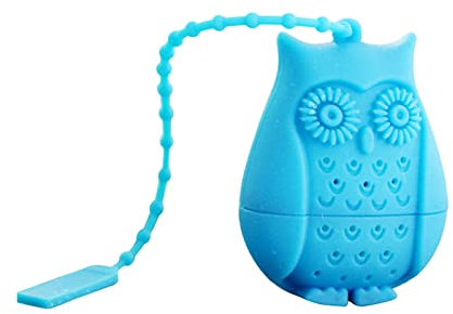 Wiederverwendbare Silikon-Teebeutel mit langem Seil Eule Tee-Ei Sieb für Teetassen, Tassen, Teekannen, Zubehör