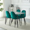 HomJoy Esstisch mit 4 Stühlen Essgruppen Rechteckiger Esstisch Retro Design Küchentisch Stuhl aus Samt für Wohnzimmer Esszimmer Wohnzimmer Büro (4, grün)