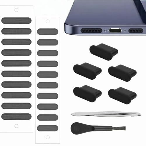 cuhostki USB C Staubschutz Stöpsel, 27 Stück Reiniger Set,Staubschutzstecker,Typ c Port Silikonhülle,Auf iPhone 15 Serie,Samsung, Galaxy,Redmi,Motorola,USB c Schutzkappe