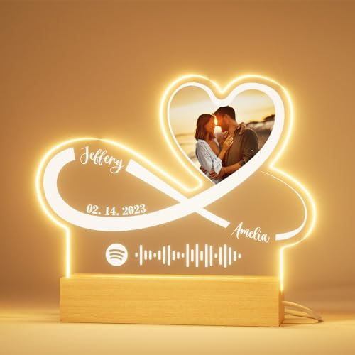 DPDP Personalisierte Lampe mit Foto Personalisierte geschenke - geschenk für ihn, geschenk für sie Jahrestagsgeschenk