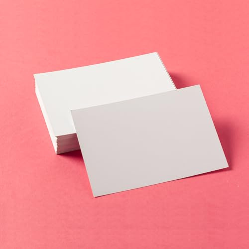 Blank Postcards Pack of 100 Note Cards 3 x 5 inches Plain White Card Small Card 300 GSM for Index Note Printable Message Cards, Multi Purpose Papa Prints