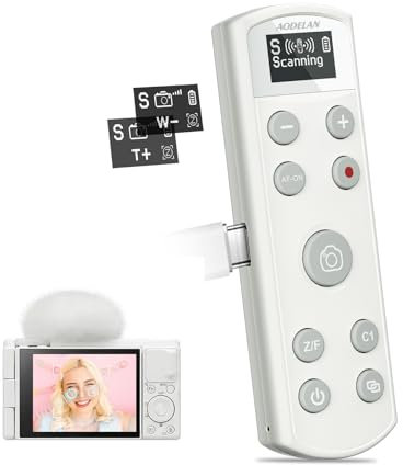 Remote Control for Sony Camera,USB-C Rechargeable Wireless Shutter Release with OLED Screen for ZV-1, ZV-E10,ZV-1F, A6100, A6400, A6700,A7IV,RX100 VII,A9,A9 II,Replace RMT-P1BT (White)