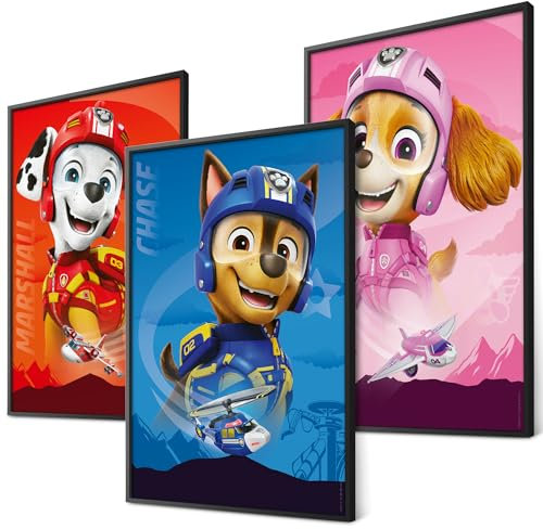 canvea x PAW Patrol Air Rescue 3er Poster Set Vorbilder Kinderzimmer Bilder Chase Deko Kinder Geschenkidee (3 x DIN A4)