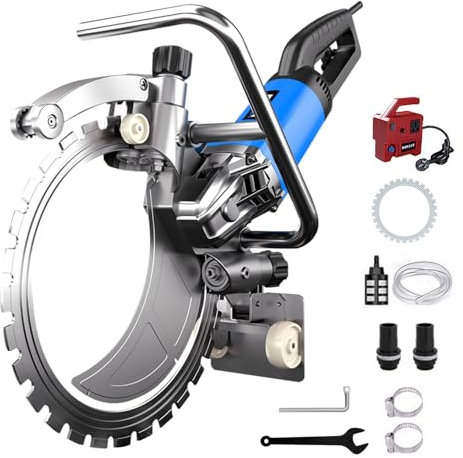 Bonxrdun Elektrisch Betonsäge 400mm 8800W - mit Diamantkörner-Schneidkopf, Schnitttiefe 300mm, für Nass- und Trockenschnitte, 220V, 3600U/min