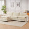 JIEXI Ecksofa Eckcouch, Ecksofa Mit Schlaffunktion, L Form Couch, Schlafsofa, Modern Design Couch, Für Wohnzimmer Schlafzimmer Büro Wohnung, Chenille-Stoff 288 x 132 cm (3-Sitz beige, 1 Fußstütze)