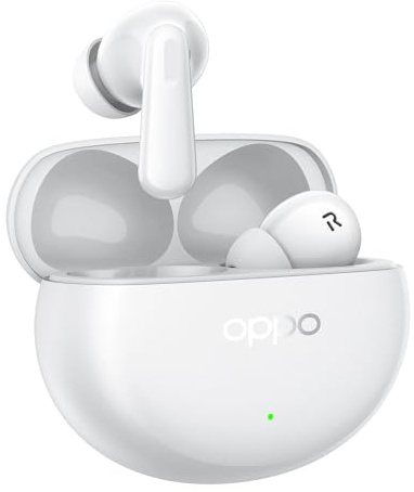 OPPO Enco Air4 Pro Wireless Bluetooth Earbuds, True Wireless Stereo, Active Noise Cancellation, 12-Hour Battery Life, Low-Latency Gaming Experience, IP55 Water Resistance, White