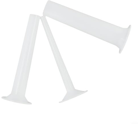 Yuanpgky Lot de 3 accessoires de remplissage de saucisses pour batteur sur pied, hachoir à viande, tubes de remplissage de différentes tailles, facile à nettoyer, design en plastique blanc