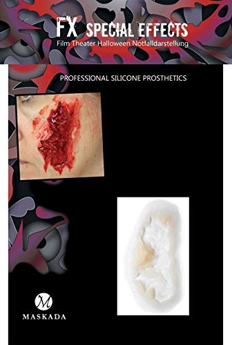 SFX Make up Risswunde Wunden schminken Halloween Set Silikon Teil P4-4 Prosthetics FX Spezialeffekt Schminke & Hautkleber Filmblut Gel