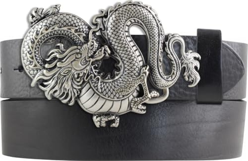 BELTINGER Gürtel aus Vollrindleder mit Dragon-Schließe 40mm | Ledergürtel mit Drache-Buckle für Herren Herren 4,0cm | Leder-Gürtel