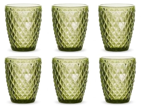 Vidrios de Levante - Set 6 Vasos Anais de Cristal Verde 270ml