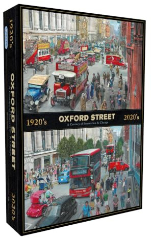 Gibsons Oxford Street Through the Decades 1000 Piece Jigsaw Puzzle for Adults – London Landmark Artwork by Bryan Evans – Premium Sustainable Puzzle Made in the UK/EU
