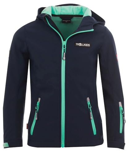 Trollkids Girls Oslofjord Jacket 164, Navy/Aqua