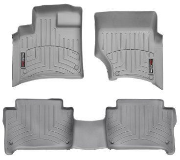 Passgenaue Fußmatten gummimatten passend für: Audi Q7 4L 2006-15|Grau|1. und 2. Reihe Weathertech FloorLiner