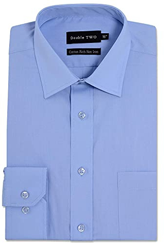 Double Two Wine Red Non-Iron Mens Formal Shirt (18.5)