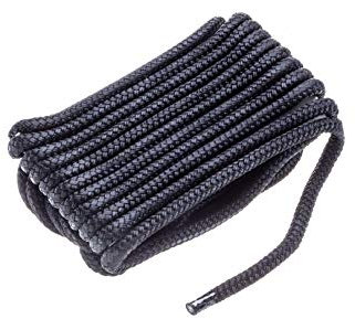 attwood 117681-7 Premium Double Braided Nylon Dock Line, 3/8-Inch Thick, 25 Feet Long, Pre-Spliced One End, Black