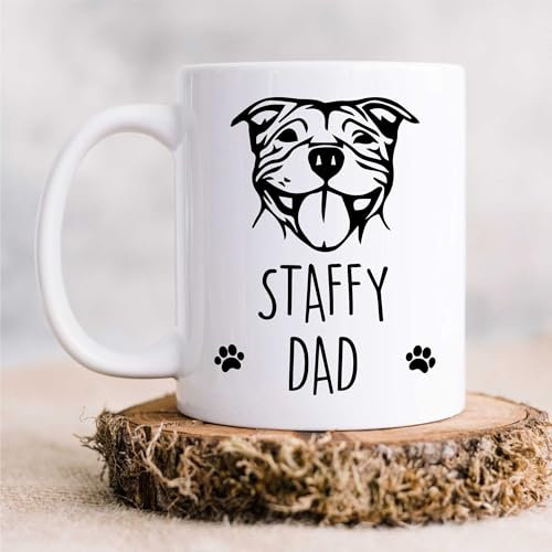 60 Second Makeover Limited Staffy Dad Mug Pet Present Dog Lover Staffordshire Bull Terrier Gifts Fathers Day Staffie Owner Present for Dog Dad Coffee Cup Staffie Mug