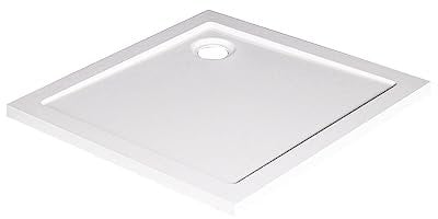 ONDÉE, Receveur de douche carrée en résine S, M, C, 90x90x4 cm blanc léger et résistant aux chocs avec évacuation Ø90mm, Amélioration de la maison, Vendu sans drain